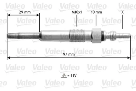 VW свічка розжарювання VW,,SEAT 1.9TDI (12V) Valeo 345130