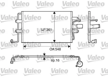 VW Радіатор кондиціонера (конденсатор) New Beetle 00- Valeo 817427