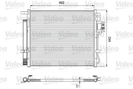 KIA Радіатор кондиціонера (конденсатор) з осушувачем Sorento II 09- Valeo 814404