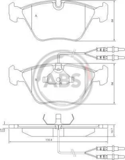 Гальмівні колодки дискові (1 к-т) A.B.S. A.B.S. 36774 (фото 1)