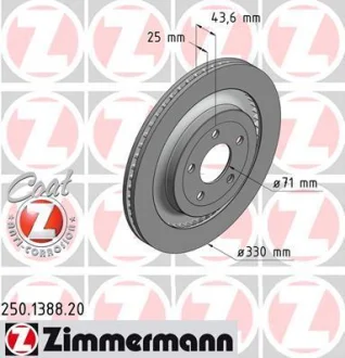 Диск гальмівний Coat Z ZIMMERMANN 250138820 (фото 1)