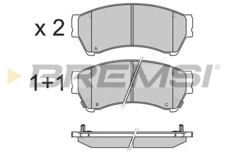 Гальмівні колодки пер. Mazda 6 02-13 (akebono) Bremsi BP3343 (фото 1)
